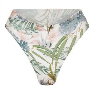 Pretty Little Thing Pale Khaki Leafy Cheeky Bum Bikini Bottom